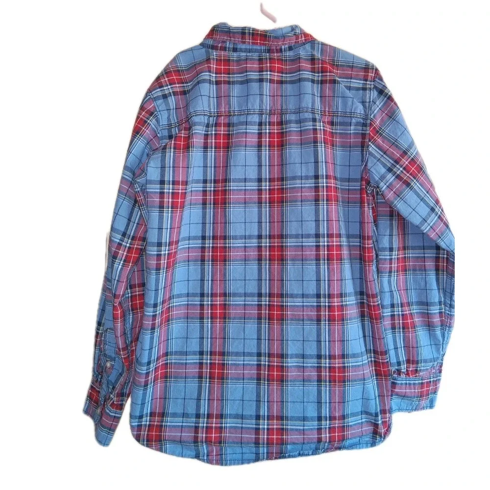 Carters Sz 12 Months Red‎ & Blue Plaid Infant Button Down Shirt Preppy Western